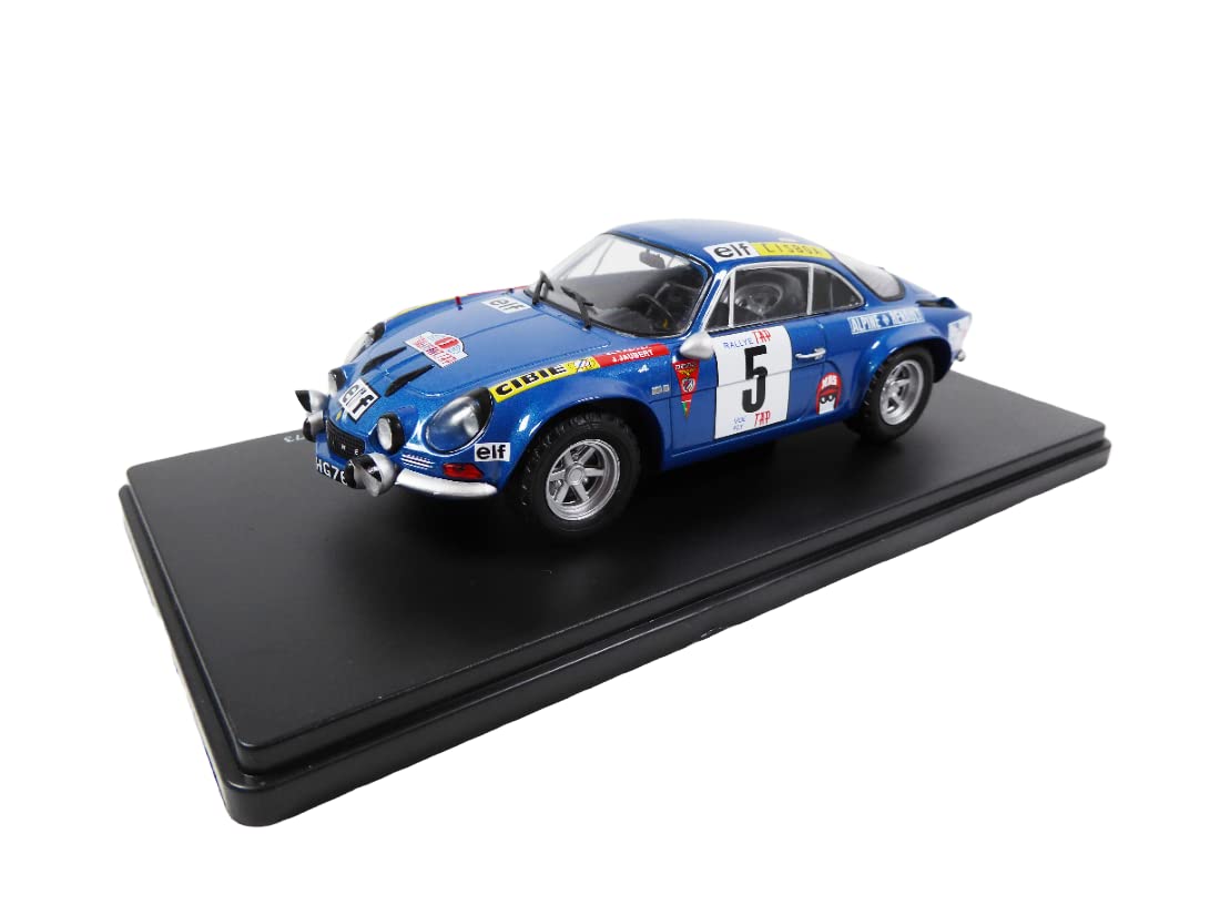 OPO 10 Voiture Miniature reproduite à l'échelle 1/24 Compatible pour Alpine Renault A110 1800 THERIER - Rally de Portugal 1973 - RVQ15