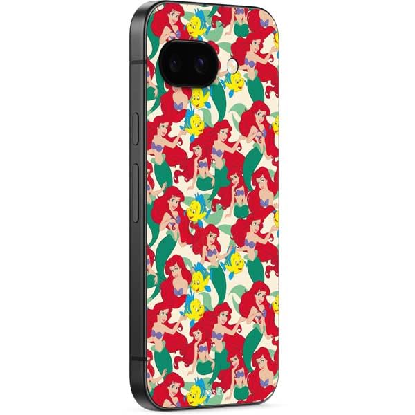 Skinit Decal Phone Skin Compatible with Google Pixel 9a - Officially Licensed Disney The Little Mermaid Ariel and Flounder Pattern Design