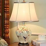 Nachttischlampe New Chinese Keramik Schlafzimmer Tischlampe Moderne Minimalistische Amerikanische Land Europäische Studie E27