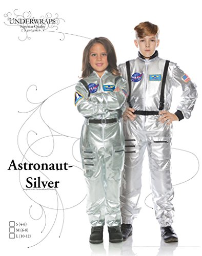 Disfraz infantil de astronauta plateado miniatura 3