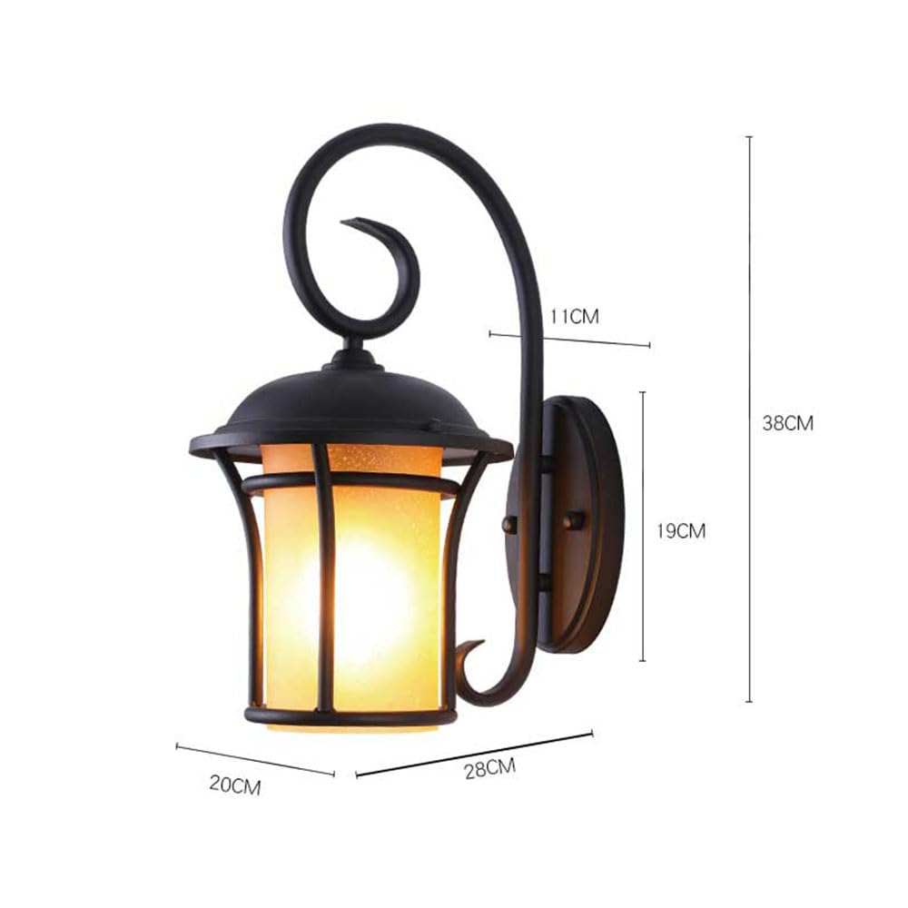Wandlampe Vintage Landhaus Wandlaterne Außen Antik Wetterfest IP44 E27 Rustikale Balkon Lampe Outdoor Metall Außenleuchte Balkon Hof Fassaden Flur Veranda Gartenlampe Lampenschirm Aus Milchglas