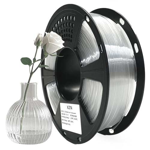 Image of PETG Filament 1.75mm Clear 3D Printer Filament 1Kg(2.2lbs) 3D Printing Filament, Strong Toughness & High Precision + /-0.02mm, No Tangle No Clog No Bubble, Fit for Most 3D Printers, PETG Clear