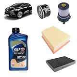 Kit tagliando 4 filtri + 5L olio 5W-30 Tech FE compatibile con Renault scenic iv 1.5 DCI 110 Gasolio 2016 - 2022 Contenuto del kit : Filtro olio , Filtro aria , Filtro abitacolo , Filtro gasolio , Olio motore 5L olio 5W-30 Tech FE . Verificare la compatibilità prima dell'acquisto.
