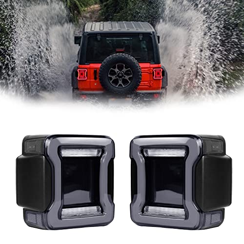Loyolik Smoked LED Tail Lights Compatible with JK 2007-2017 Rear Lights w/Tunnel Edition Taillights Brighter when Cross-country NOT FOR JL