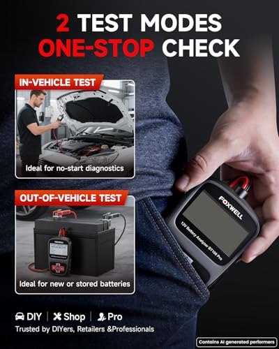 Image of FOXWELL BT100 PRO Car Battery Tester, 12V, 100-1100 CCA Load Tester