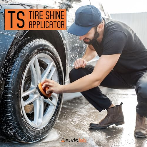 Image of Suds Lab TS Tire Shine Applicator - Reusable Foam Applicator for Tire Treatments - Use with Tire Gel, Tire Shine, Tire Wet, Tire Balm, and More!