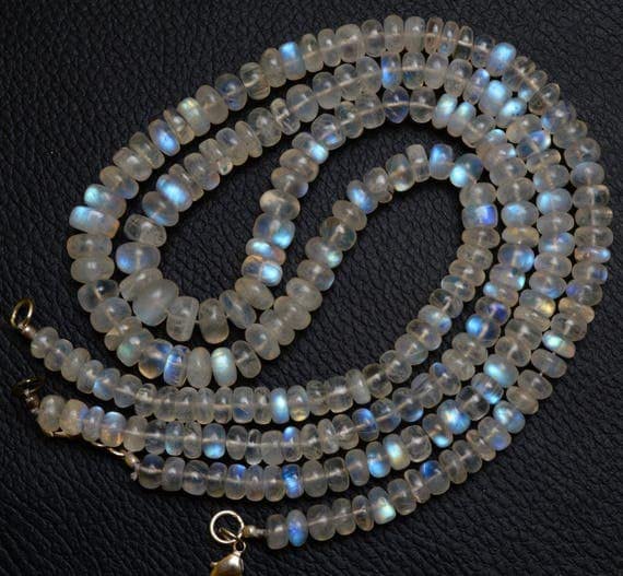 Perles de lune rainbow de 7mm à 9mm en fil de 17 pouces pour création de bijoux DIY