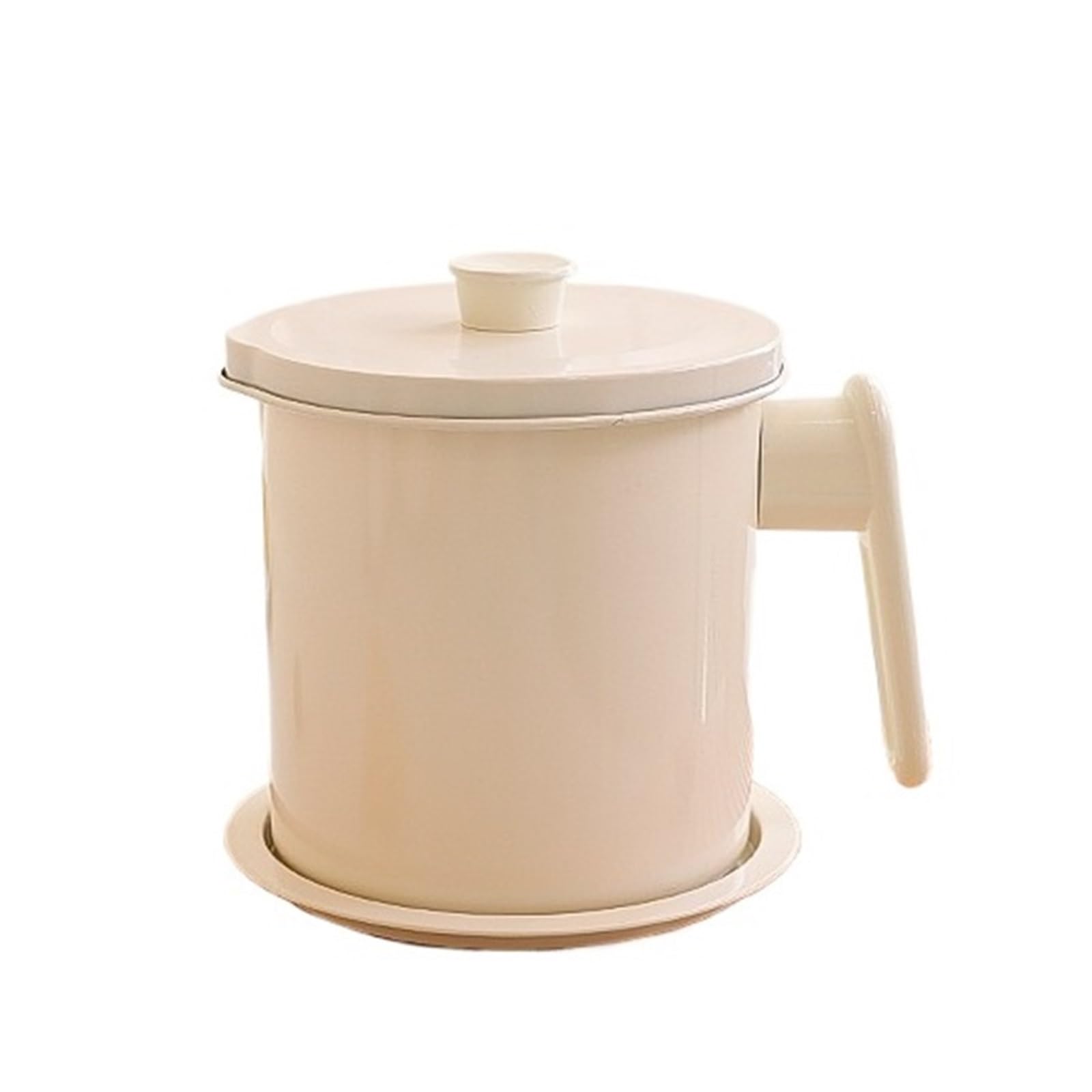 KanDuo Oil Storage Can Container，1.4L Stainless Steel Household Filter Pot Kitch`En Lard Tank Grease Separator Strainer Container Cooking Tools For Kitchen,Frying(White)