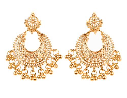 Touchstone Indian Bollywood Desire Tribal Boho Chic Moon Chandbaali Theme Designer Earrings For Women.