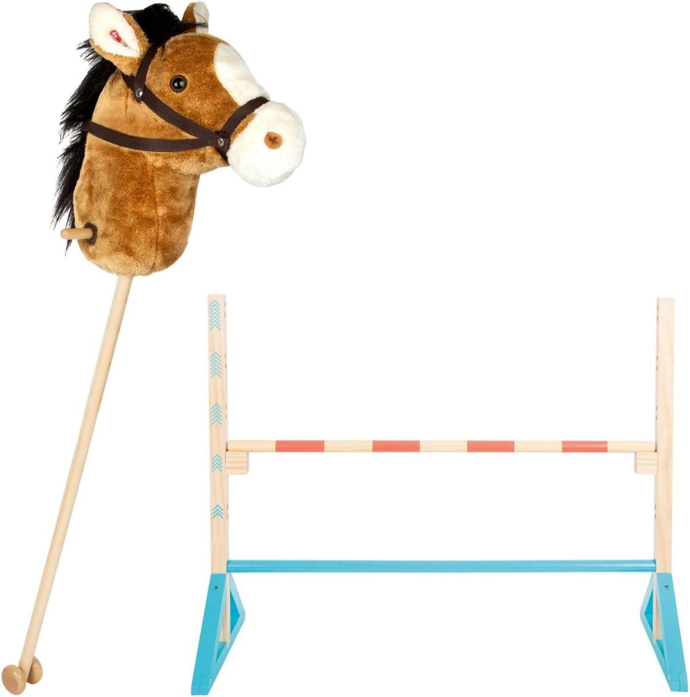 Small Foot Hobby Horsing Cheval Nico avec obstacle à sauter – Marron