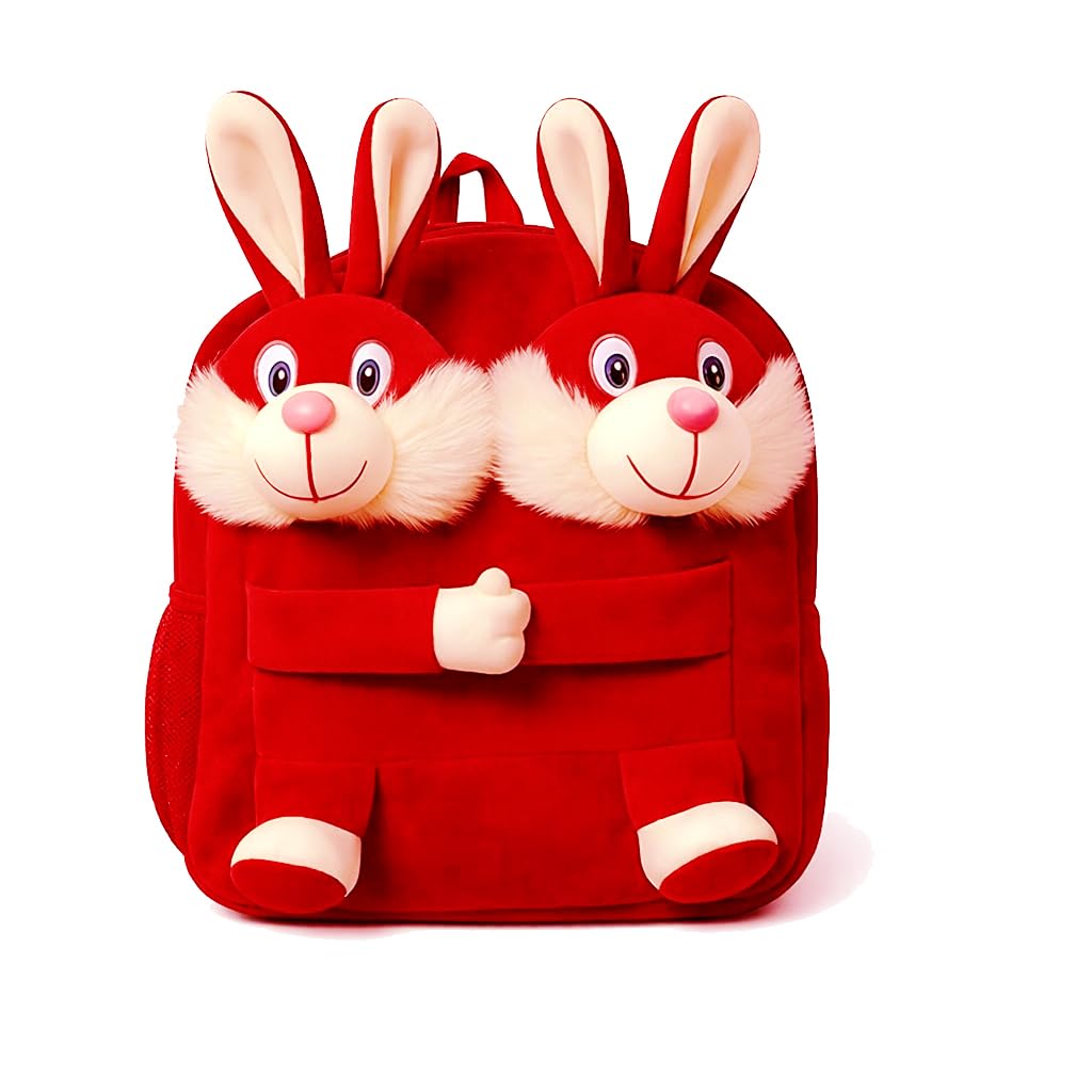 Kids Plush Teddy Backpack – Soft Rabbit School Bag for Toddlers & Preschool, Cute Animal Backpack with Adjustable Straps – Lightweight & Comfortable for Boys & Girls