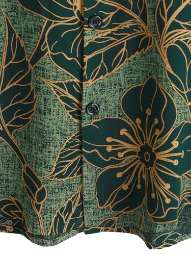 Image of JOTOOK Mens Hawaiian Shirt Short Sleeve Button Down Tropical Shirts Casual Floral Summer Beach Shirt