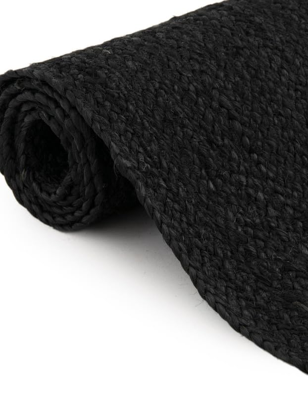 Tappeto in juta intrecciata, 6 x 60 cm, colore nero