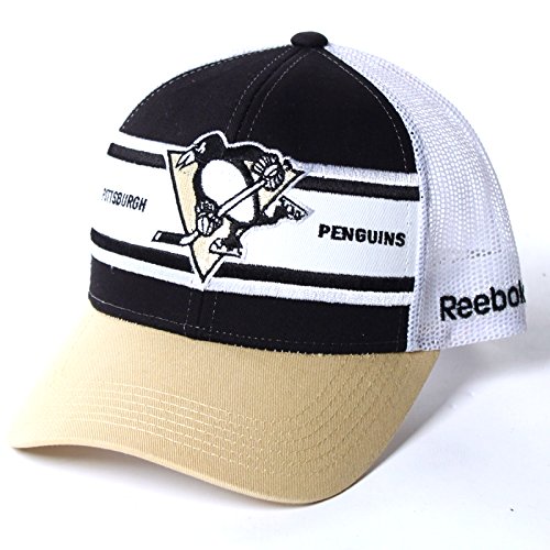 Reebok Pittsburgh Penguins Mesh Back Adjustable Snapback Hat NZM05