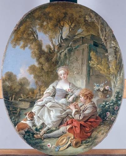 Cuadro de lienzo François Boucher El jugador de flageolet decoración mural de 60x90cm