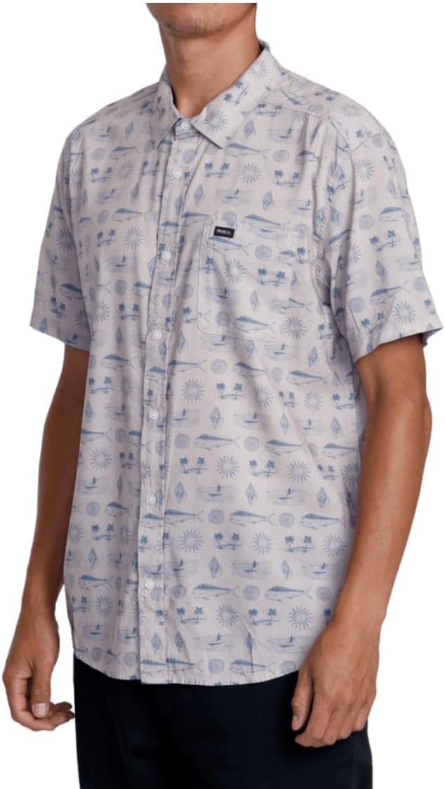 RVCA Men's Hawaii Dorado Short Sleeve Button Up Shirt
