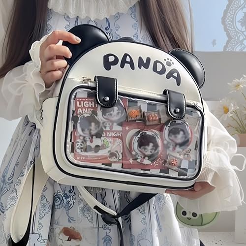 Ita Bag Pin Display Backpack for Kids Girls Cute Panda Mini Bag Kawaii Cartoon Backpack for School (White)2