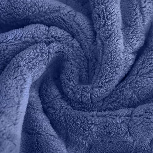 Image of MAXOSHINE Microfiber Towels for Bath-Soft Coral Fleece Towel with Hook Quick Dry Super Absorbent-Bath Towel for Men and Women-70 x 140 cm (Dark Blue)