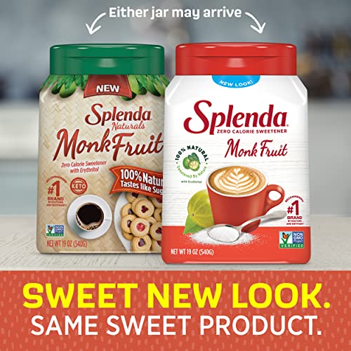 Splenda Monk Fruit Zero Calorie Plant Based Granulated Sweetener Jar, 19 Oz #TOP2
