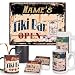 Name's Tiki Bar Open Custom Personalized Tin Chic Sign Rustic Vintage Style Retro Kitchen Bar Pub Coffee Shop Decor 9"x 12" Metal Plate Sign Home Store Man cave Decor Gift Ideas