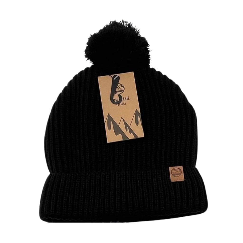 Six Peaks Black Pom Beanie