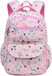 Mochila Escolar Feminina LukeSports Grande Reforçada Infantil – 46cm – Rosa Estampada com Divisórias Internas e Alças Ergonômicas
