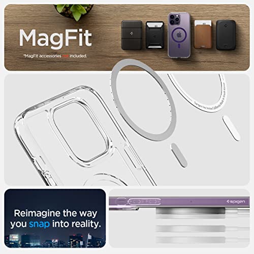 Image of Spigen Ultra Hybrid MagFit Back Cover Case for iPhone 14 Pro, MagSafe Compatible, Air Cushion Technology - Polycarbonate + TPU | Deep Purple