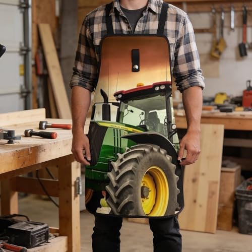 Delantal de trabajo con diseño tractor y bolsillos miniatura 5