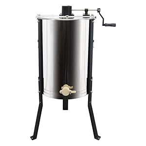 BeeCastle Manual Honey Extractor 2 Frame Honeycomb Drum Spinner Extractor Stainless Steel with Height Adjustable Stand,Manual Crank Beekeeping Extraction Equipment