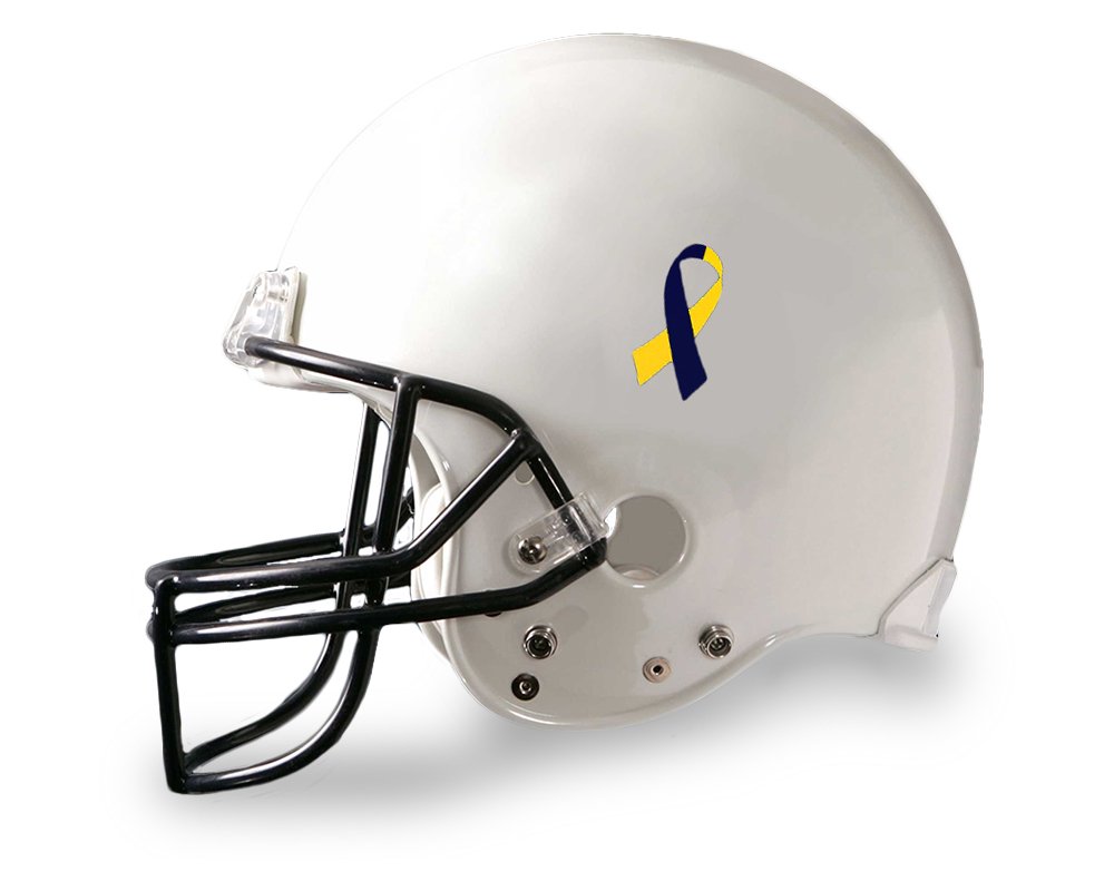 Small Blue & Yellow Ribbon Decals for Down Syndrome Awareness - Use on Your Helmet or Vehicle - Perfect for Support Groups, Events and Fundraising (1 Decal