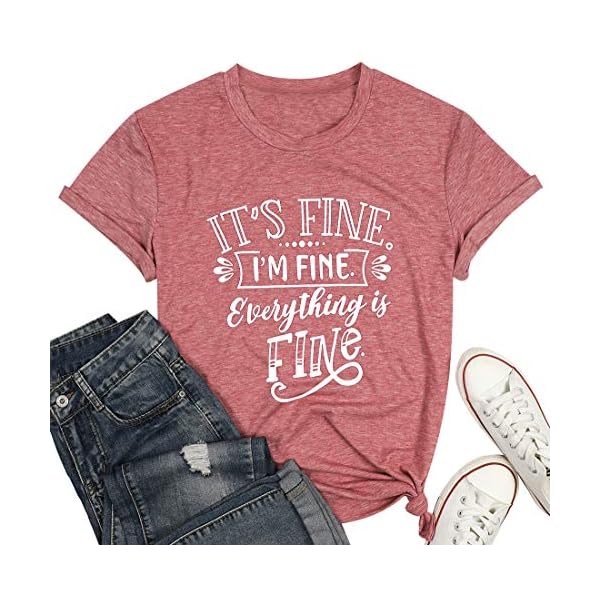 TTwenties-Women-T-ShirtIts-Fine-Im-Fine-Everything-is-Fine-Inspirational-Letter-Printed-Tees-Short-Sleeve-Casual-Shirt-Tops T&Twenties Women T Shirt,Its Fine Im Fine Everything is Fine Inspirational Letter Printed Tees Short Sleeve Casual Shirt Tops