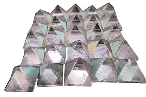 WholesaleGemShop Hermoso lote de 10 piezas de cristal transparente de cuarzo con pirámides de cristal para reiki, curación de Vaastu.