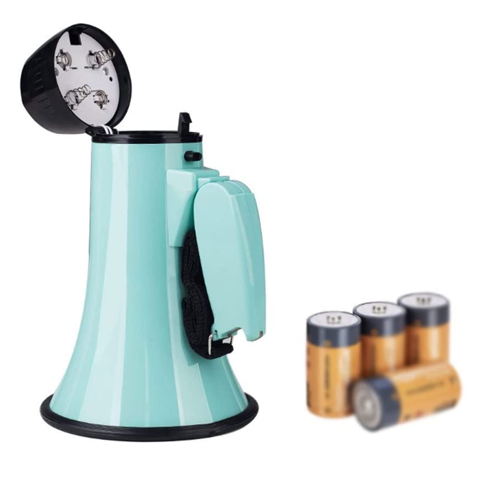 Megafon 25 Watt Tragbares Megafon Bullhorn 240 Sekunden Aufnahme Megafon Lautsprecher mit Lautstärkeregler für alle Outdoor-Sportarten