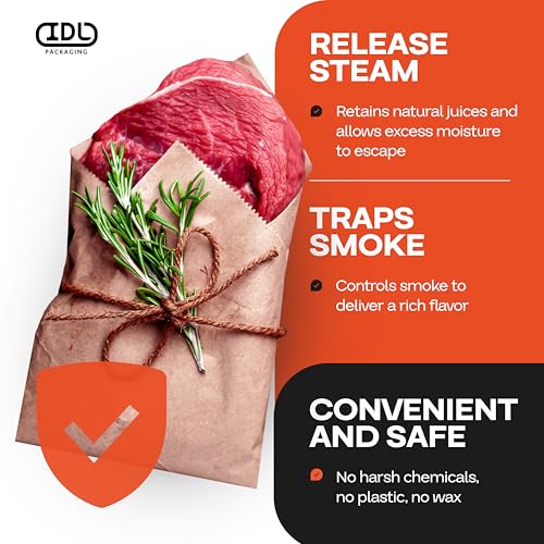 Image of Peach Butcher Paper 24 inch x 12000 inch (1000 feet) - USA-Made Natural Butcher Paper Roll for Meat and Fish - Uncoated, Unwaxed & Food-Grade Material for Smoking, Grilling & Barbecue by IDL Packaging