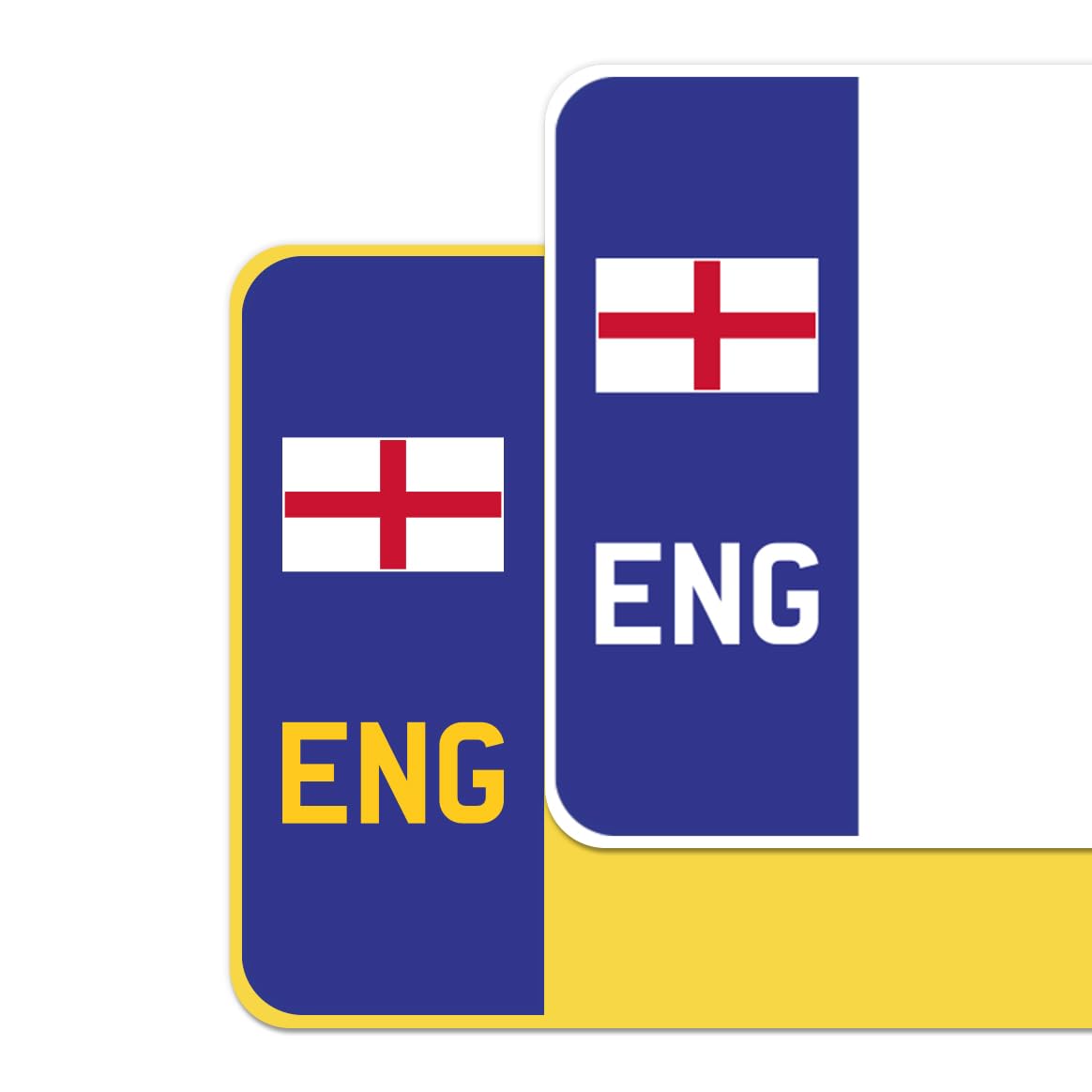 Sport Merchandise Blue Premium Vinyl Stickers For Uk Car Number Plates Decorative Purposes – England (Cross Of St George) – Bubble-Free & Easy Application – Set Of 2 (Front & Rear) (Eng, )
