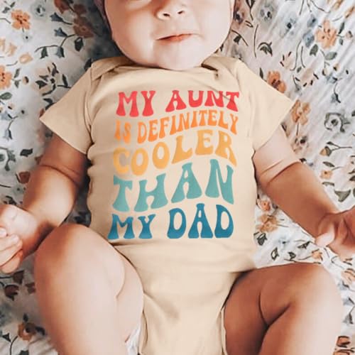 CM C&M WODRO Newborn Infant Girl Boy Bodysuit My Aunt Is Cooler Than My Dad Funny Baby Onesie Romper Unisex Baby Clothes Gift2