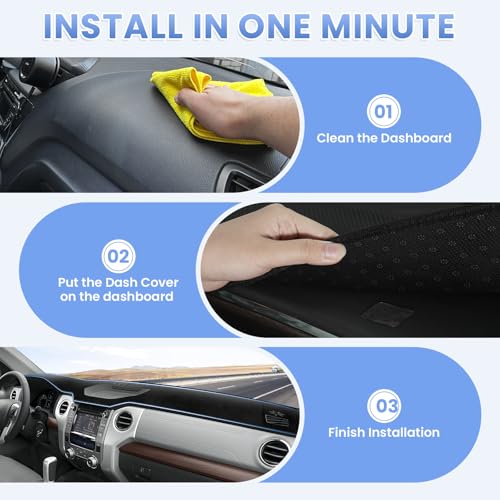 Sunsdrew Dash Cover for 2014-2021 Toyota Tundra Dashboard Cover Mat for Tundra Suede Dash Mat Accessories Sun Shade Nonslip Mesh Protector No Glare by Sunsdrew - Used condition - Image 7
