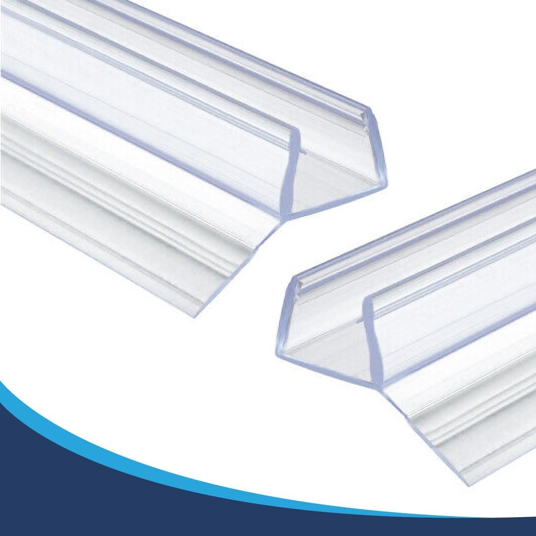 Guarnizione Box Doccia in PVC con Gocciolatoio per Vetri 6-7-8 mm, 100 cm, Trasparente, Antimuffa