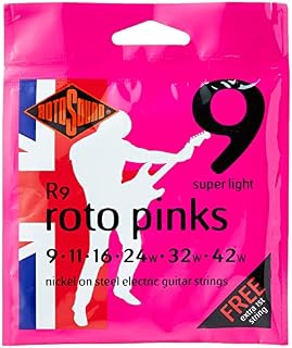 Rotosound Nickel Super Light Gauge Electric Guitar Strings (9 11 16 24 32 42), R9