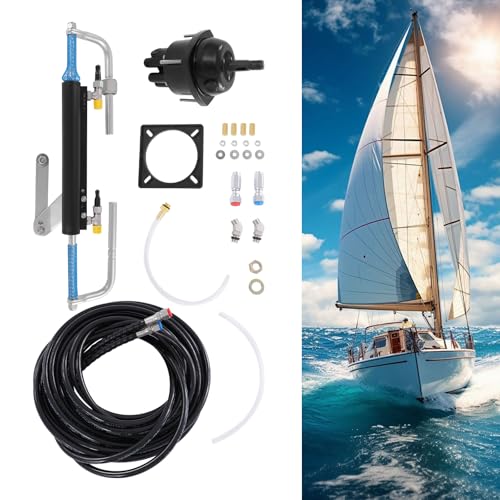 LENDISIY Hydraulisches Außenborder-Lenkset, 90 PS Hydraulik-Lenksystem für Außenborder, Hydraulischer Bootslenkungssatz, Hydraulische Lenkung für Marine Boote mit Steuerpumpe