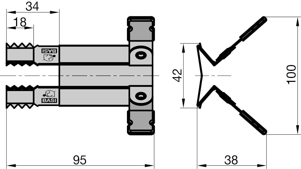 BASI | 2x Paar Rollladenklemmen Rollladensicherung | Einbruchschutz für Fenster-Rollladen | Klemmsicherung Einbruchsicherung für Rolläden | 4 Stück