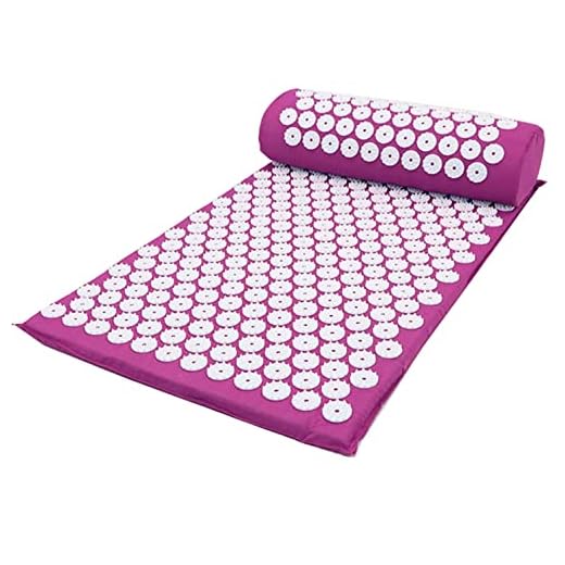 Alfombrilla de acupresión, electroestimulador muscular y esterilla fitness, Masajeador de pies y almohada cervical para aliviar el dolor de cuello y espalda