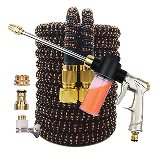 GTATBTG Expandable Magic Hose - Flexible Watering Irrigation Pipe with High-Pressure Spray Gun for Car Wash and Cleaning Tools