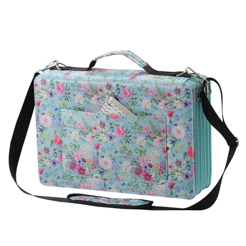 Image of 500 Individual-Slot Colored Pencil Organizer with Zipper - Durable Fabric Art Storage Bag for Painters and Artists