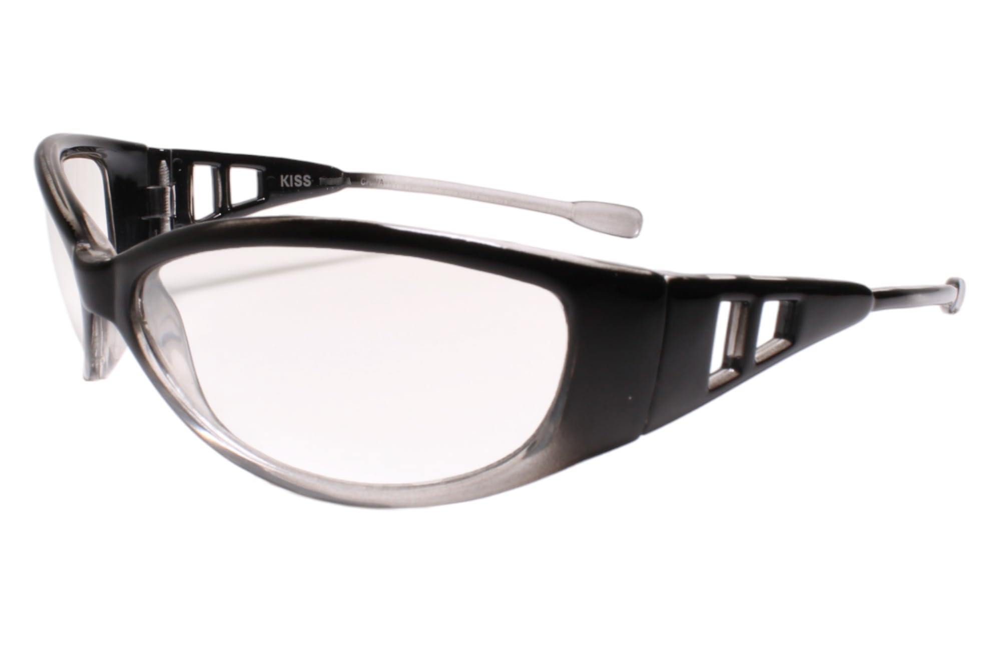 Cut-Out Design Temples Wrap Around Aerodynamic Sport Light Tint Black Sunglasses