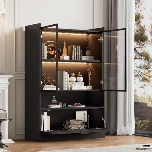 Biqzuya vitrina LED negro mate altura 120