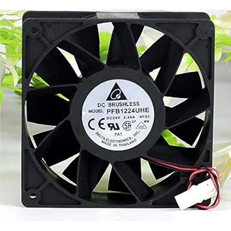 ESHMEET Lighting Hub Delta PFB1224UHE, Axial Fan, DC 24V-2.40A Air Cooling Fan 120 * 120 * 38mm 2Wire