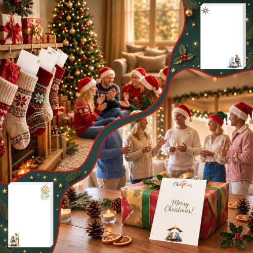 Image of Spiareal 100 Pcs Blank Note Cards Index Card, White, 4 x 6 in, Nativity
