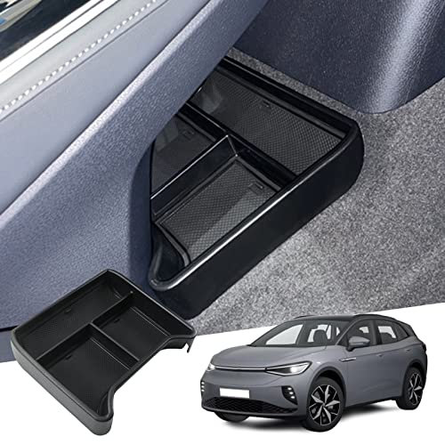 GAFAT V W ID.4 2021 2022 2023 Mittelkonsole Aufbewahrungsbox, ID4 Organizer Tray Handschuhfach Unten die Mittelkonsole, Kompatibel mit VW ID.4 Zubehör (Schwarz)