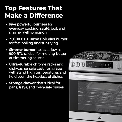 Kenmore 5.6 cu. ft. Front Control Gas Range Oven - Stainless Steel - image 4